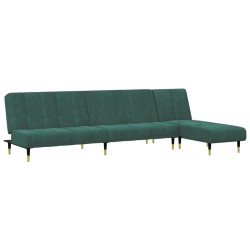 vidaXL Juego de sofás 2 piezas terciopelo verde oscuro