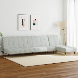 vidaXL Juego de sofás 2 piezas terciopelo gris claro