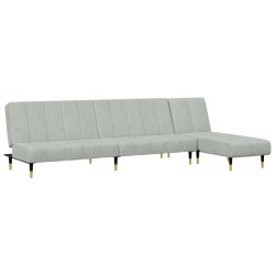 vidaXL Juego de sofás 2 piezas terciopelo gris claro