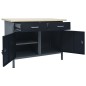 vidaXL Banco de trabajo de acero negro 120x60x85 cm vidaXL Banco de trabajo de acero negro 120x60x85 cm