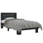 vidaXL Estructura de cama madera de ingeniería y metal negra 75x190 cm vidaXL Estructura de cama madera de ingeniería y metal negra 75x190 cm