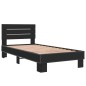 vidaXL Estructura de cama madera de ingeniería y metal negra 75x190 cm vidaXL Estructura de cama madera de ingeniería y metal negra 75x190 cm