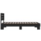 vidaXL Estructura de cama madera de ingeniería y metal negra 75x190 cm vidaXL Estructura de cama madera de ingeniería y metal negra 75x190 cm