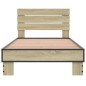 vidaXL Estructura cama madera ingeniería metal roble Sonoma 90x190 cm vidaXL Estructura cama madera ingeniería metal roble Sonoma 90x190 cm