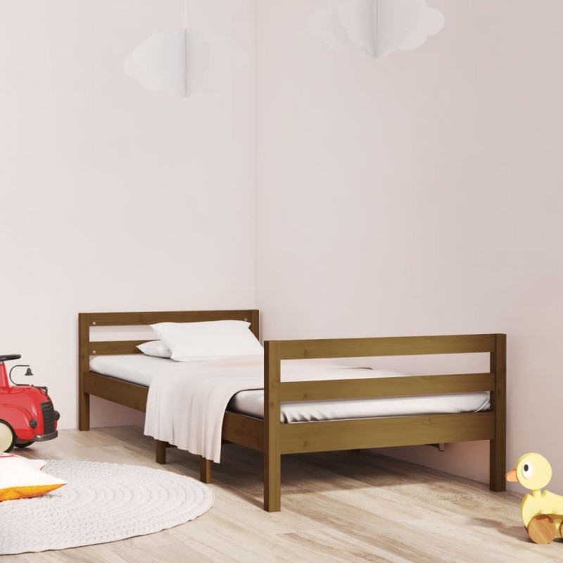 vidaXL Estructura de cama madera maciza pino marrón miel 90x200 cm vidaXL Estructura de cama madera maciza pino marrón miel 90x200 cm