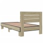 vidaXL Estructura cama madera ingeniería metal roble Sonoma 90x190 cm vidaXL Estructura cama madera ingeniería metal roble Sonoma 90x190 cm