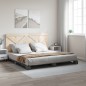 vidaXL Estructura de cama con cabecero madera de pino gris 200x200cm vidaXL Estructura de cama con cabecero madera de pino gris 200x200cm
