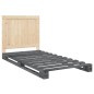 vidaXL Estructura de cama con cabecero madera de pino gris 100x200cm vidaXL Estructura de cama con cabecero madera de pino gris 100x200cm