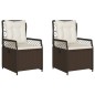 vidaXL Sillones reclinables de jardín 2 uds ratán sintético marrón vidaXL Sillones reclinables de jardín 2 uds ratán sintético marrón
