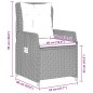 vidaXL Sillones reclinables de jardín 2 uds ratán sintético gris claro vidaXL Sillones reclinables de jardín 2 uds ratán sintético gris claro