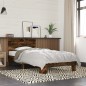 vidaXL Estructura cama madera ingeniería metal roble humo 100x200 cm vidaXL Estructura cama madera ingeniería metal roble humo 100x200 cm