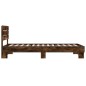 vidaXL Estructura cama madera ingeniería metal roble humo 100x200 cm vidaXL Estructura cama madera ingeniería metal roble humo 100x200 cm