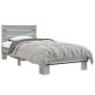 vidaXL Estructura cama madera ingeniería metal gris Sonoma 90x200 cm vidaXL Estructura cama madera ingeniería metal gris Sonoma 90x200 cm