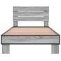 vidaXL Estructura cama madera ingeniería metal gris Sonoma 90x200 cm vidaXL Estructura cama madera ingeniería metal gris Sonoma 90x200 cm