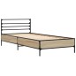 vidaXL Estructura cama madera ingeniería metal roble Sonoma 90x190 cm vidaXL Estructura cama madera ingeniería metal roble Sonoma 90x190 cm