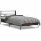 vidaXL Estructura cama madera ingeniería metal roble marrón 90x200 cm