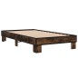 vidaXL Estructura cama madera ingeniería metal roble ahumado 90x200 cm vidaXL Estructura cama madera ingeniería metal roble ahumado 90x200 cm