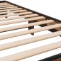 vidaXL Estructura cama madera ingeniería metal roble ahumado 90x200 cm vidaXL Estructura cama madera ingeniería metal roble ahumado 90x200 cm