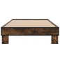 vidaXL Estructura cama madera ingeniería metal roble humo 100x200 cm