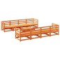 vidaXL Juego de sofás de jardín 9 pzas madera maciza pino marrón cera vidaXL Juego de sofás de jardín 9 pzas madera maciza pino marrón cera