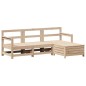vidaXL Juego de sofás de jardín 4 pzas madera maciza de pino vidaXL Juego de sofás de jardín 4 pzas madera maciza de pino