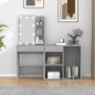 vidaXL Tocador con LED y armario madera contrachapada gris Sonoma vidaXL Tocador con LED y armario madera contrachapada gris Sonoma