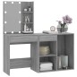 vidaXL Tocador con LED y armario madera contrachapada gris Sonoma vidaXL Tocador con LED y armario madera contrachapada gris Sonoma