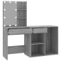 vidaXL Tocador con LED y armario madera contrachapada gris Sonoma vidaXL Tocador con LED y armario madera contrachapada gris Sonoma