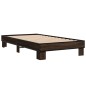 vidaXL Estructura cama madera ingeniería metal roble marrón 75x190 cm