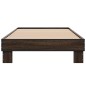 vidaXL Estructura cama madera ingeniería metal roble marrón 75x190 cm
