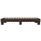 vidaXL Estructura cama madera ingeniería metal roble marrón 75x190 cm