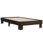 vidaXL Estructura cama madera ingeniería metal roble marrón 75x190 cm