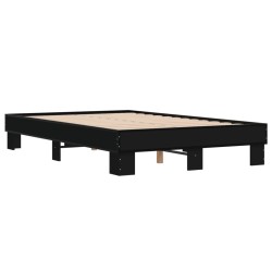 vidaXL Estructura de cama madera de ingeniería y metal negro 140x190cm