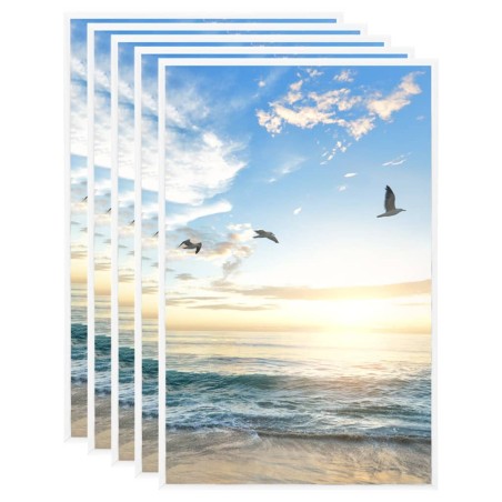 vidaXL Marcos de foto collage de pared/mesa 5 uds blanco MDF 13x18 cm