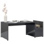 vidaXL Mesa de centro madera contrachapada gris brillante 90x45x35 cm vidaXL Mesa de centro madera contrachapada gris brillante 90x45x35 cm