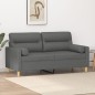 vidaXL Sofá de 2 plazas con cojines tela gris oscuro 140 cm vidaXL Sofá de 2 plazas con cojines tela gris oscuro 140 cm