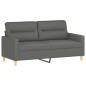 vidaXL Sofá de 2 plazas con cojines tela gris oscuro 140 cm vidaXL Sofá de 2 plazas con cojines tela gris oscuro 140 cm