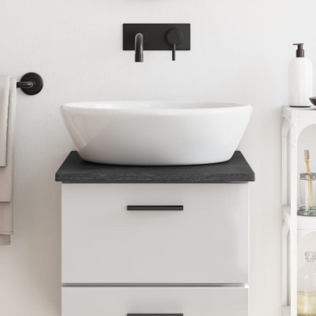 vidaXL Encimera de baño madera maciza tratada gris oscuro 40x50x2 cm