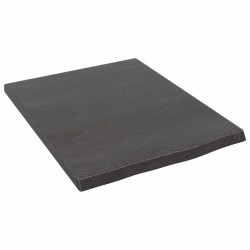 vidaXL Encimera de baño madera maciza tratada gris oscuro 40x50x2 cm