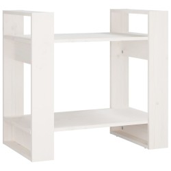 vidaXL Estantería/divisor de espacios madera pino blanco 60x35x57 cm
