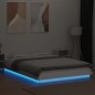 vidaXL Estructura de cama con LED madera ingeniería blanco 140x190 cm