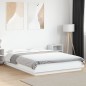 vidaXL Estructura de cama con LED madera ingeniería blanco 140x190 cm
