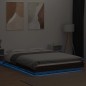 vidaXL Estructura cama con luces LED madera roble marrón 140x190 cm vidaXL Estructura cama con luces LED madera roble marrón 140x190 cm