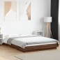 vidaXL Estructura cama con luces LED madera roble marrón 140x190 cm vidaXL Estructura cama con luces LED madera roble marrón 140x190 cm