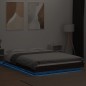 vidaXL Estructura cama con luces LED madera roble marrón 135x190 cm vidaXL Estructura cama con luces LED madera roble marrón 135x190 cm