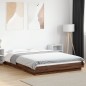 vidaXL Estructura cama con luces LED madera roble marrón 135x190 cm vidaXL Estructura cama con luces LED madera roble marrón 135x190 cm