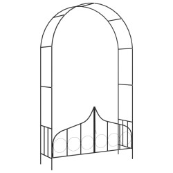 vidaXL Arco de jardín con puerta hierro negro 138x40x238 cm 