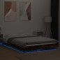 vidaXL Estructura cama con luces LED madera roble ahumado 140x190 cm