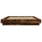 vidaXL Estructura cama con luces LED madera roble ahumado 140x190 cm