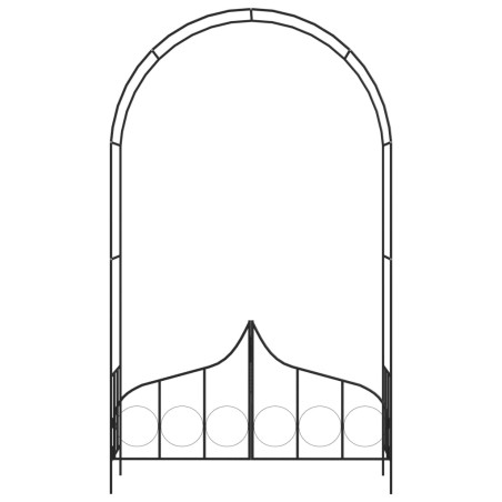 vidaXL Arco de jardín con puerta hierro negro 138x40x238 cm 